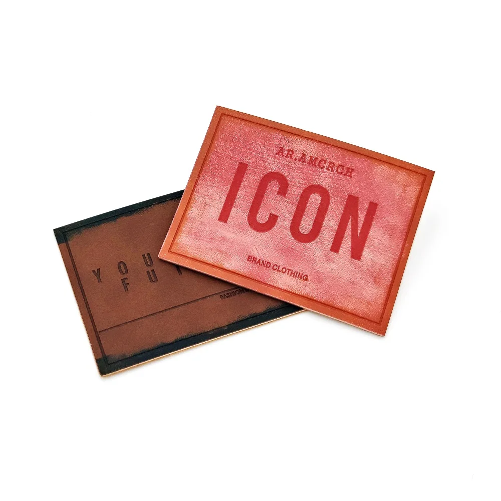 Factory Price Clothing Pattern Embossed Denim jeans Leather Patch Jeans PU Label for jeans