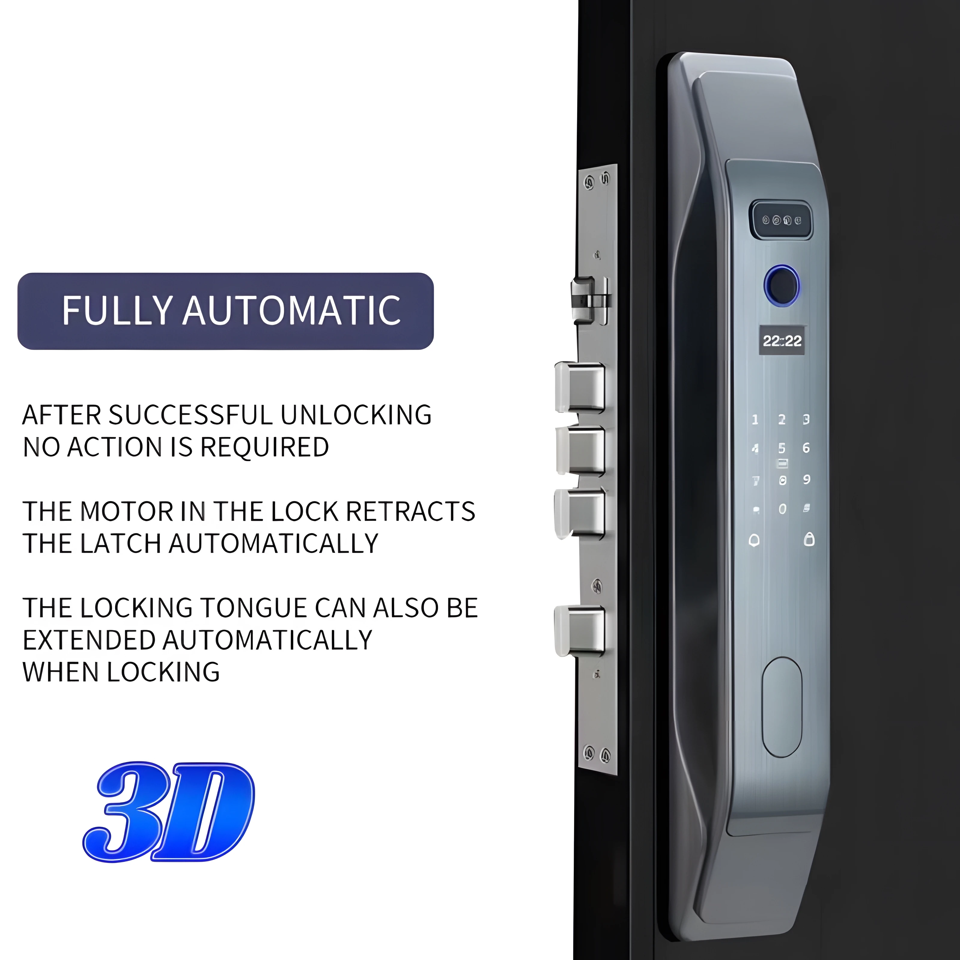 Goking high quality china 3d face recognition access door lock devices fingerprint electrical smart digital lock dropshipping