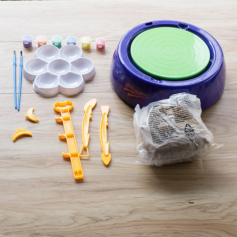 Cheap pottery wheel tools educational creative games children toys Air Dry Sculpting Clay and Craft Paint art kit for Kids diy