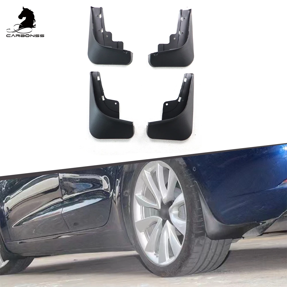 Auto Mud Guard Hot Sales Exterior Accessories Black Mudguard Flaps Car Fenders Mud Guard 4pcs For Tesla Model S