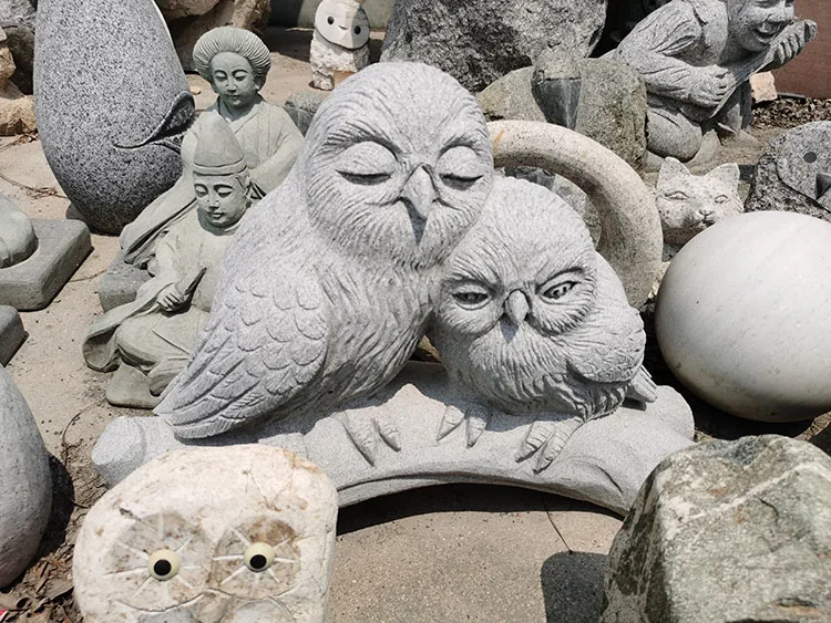 Hand-made JN-028 for garden and outdoor  courtyard decoration carving  owl stone