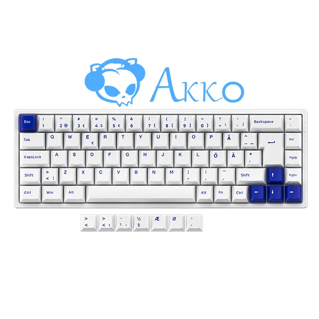 Akko European Layout 3068B Plus PBT Doubleshot ASA Keycaps  RGB wireless German Keyboard