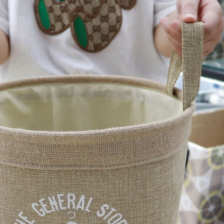 Storage Boxes Woven Jute Fabric Storage Basket Perfect for Organizing Baby Toys folding collapsible Laundry Baskets with Handles