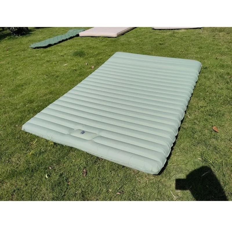 Ultralight Inflatable Double Camping Sleeping Pad For Camping With Pillow Built In Foot Pump