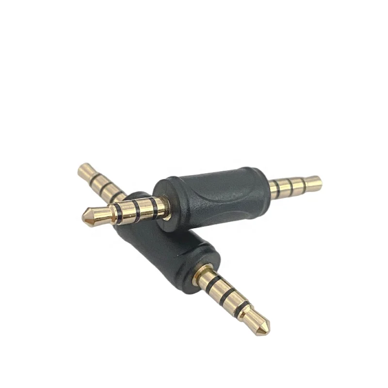 
High Quality Gold Plated 3.5mm 4 Poles Audio Adapter Male To Male Audio Connector 