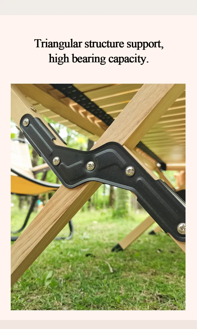 Outdoor Portable Garden Table Folding Camping  Solid Wood Beach Picnic Egg Roll Table