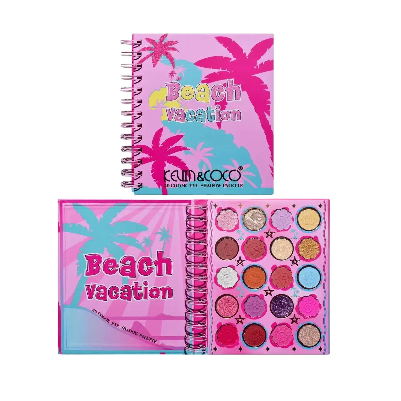 High Appearance KEVIN&COCO20 Color Coil Holiday Beach High Quality Waterproof Sweat proof Coil Fruit Party eye shadow Palette