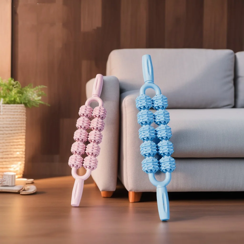 Newly Massage roller machine Pink Massage roller ball Double row Foot massager roller