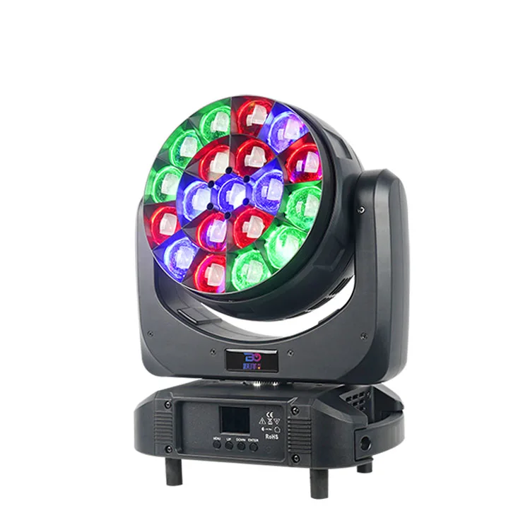 Wash Moving Head 19x20W 4IN1 RGBW LED Bee Eye Zoom DMX Control Beyond Professional Disco Stage Lights Musical  Dj Equipment