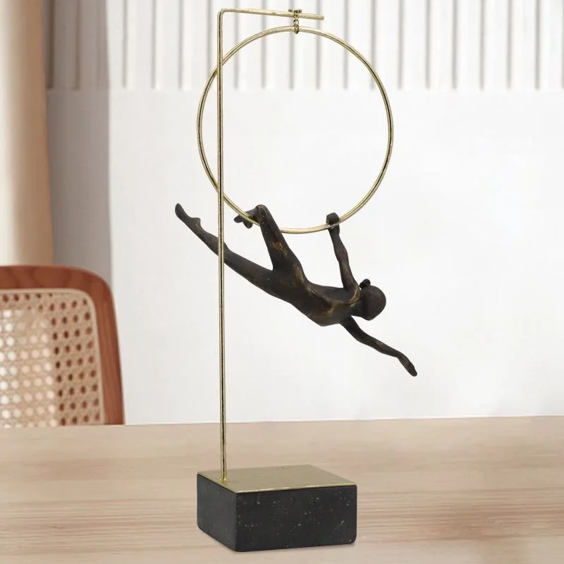 Resin gymnast ornaments art desktop modern home decoration