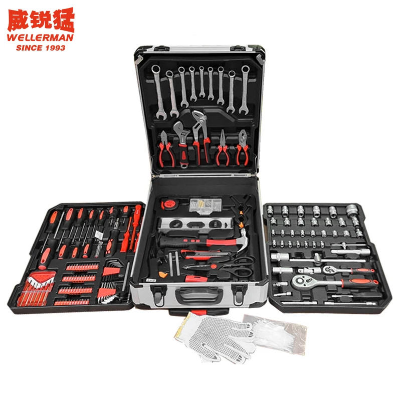 Hot Sales 399pcs Box Case With 9pcs Combination Wrench Socket Spanner Set Mechanical Tools Set Kit