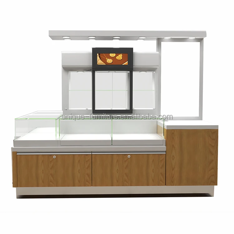 Attractive RMU stand modern retail display showcase popular jewelry stall display counter for sale