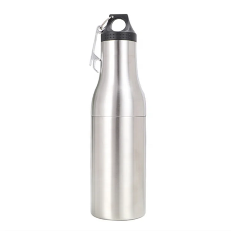 12 oz Eco Friendly Stainless Steel Vacuum Beer Bottle Cooler with Opener