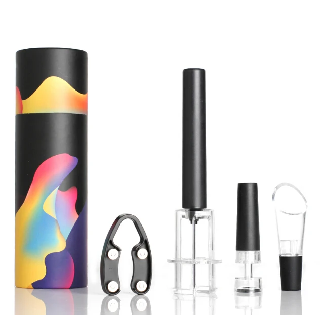 Amazon Top Seller 2020 Valentine Day Gift Air Pump Wine Opener Set with Corkscrew Preserver Kit