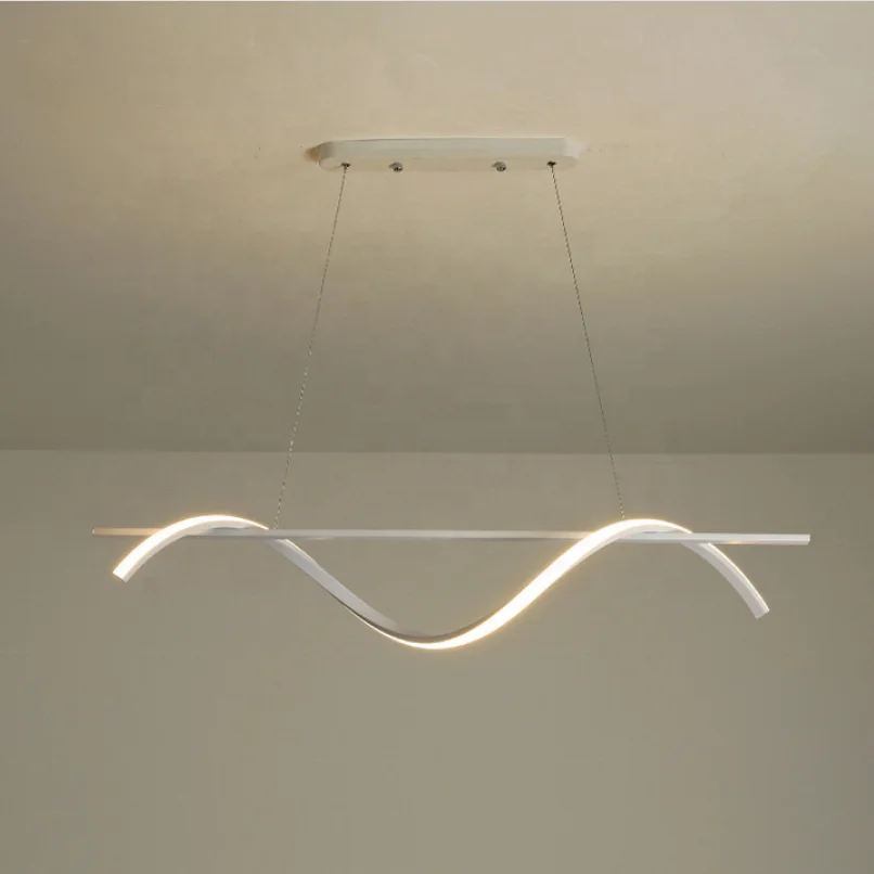 Modern Decorative Iron Home Hotel Personality Linear Creative Hanging Hanging Lde Dimmable Pendent Chandelier Pendant Light