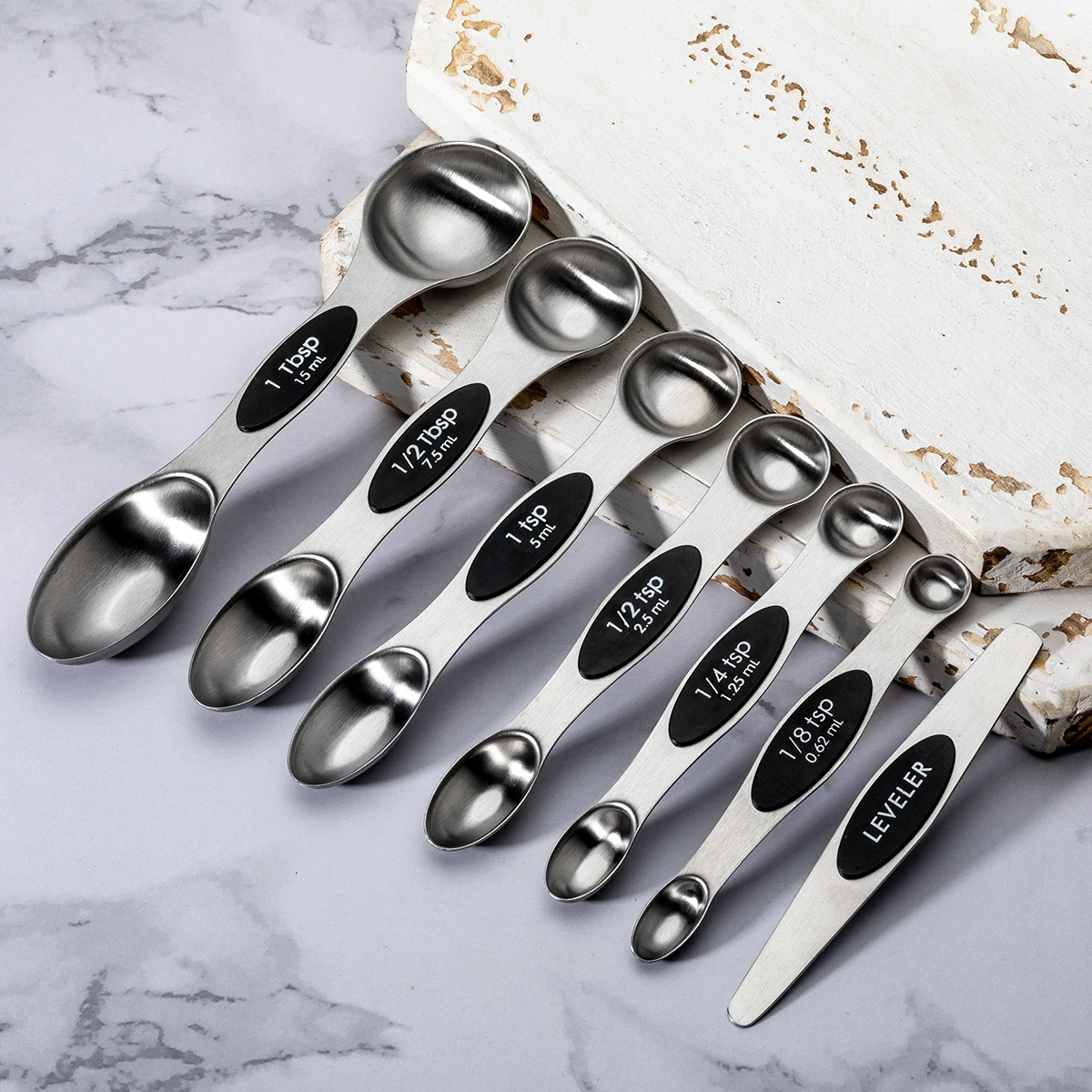 Hot sale 6/7/8/9pcs Dry Liquid Ingredients Stainless Steel measuring spoon With magnetic