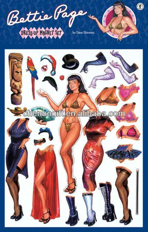 DIY Magnetic dress up puzzle game , Kids magnetic girl dress up me fridge magnet puzzle sheet