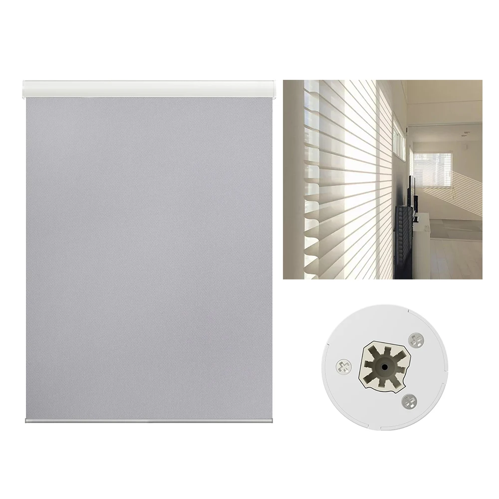 Z Wave Plus Rechargeable Wireless 2200mah Battery Powered Solar Panel Charging Tuya Smart Tubular Motor Aluminum Europe Modern