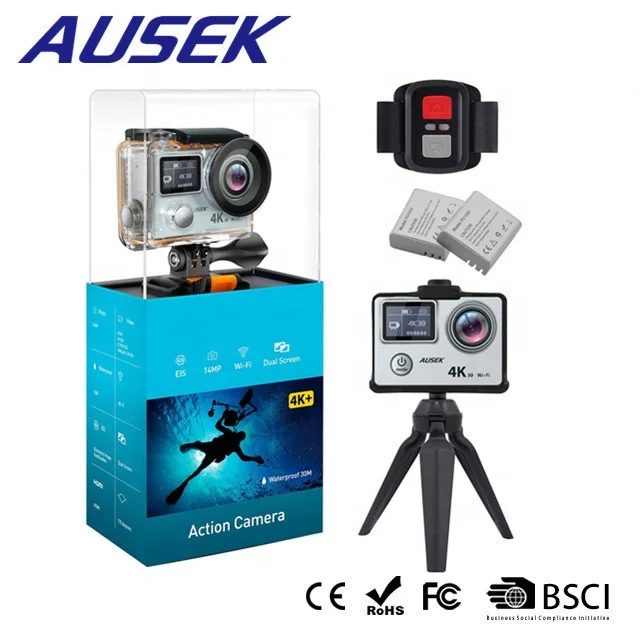 2022 v50 Ambarella A12 Cheapest Real 4k+ Action Camera double color screen metal camera anti-shake model control remote