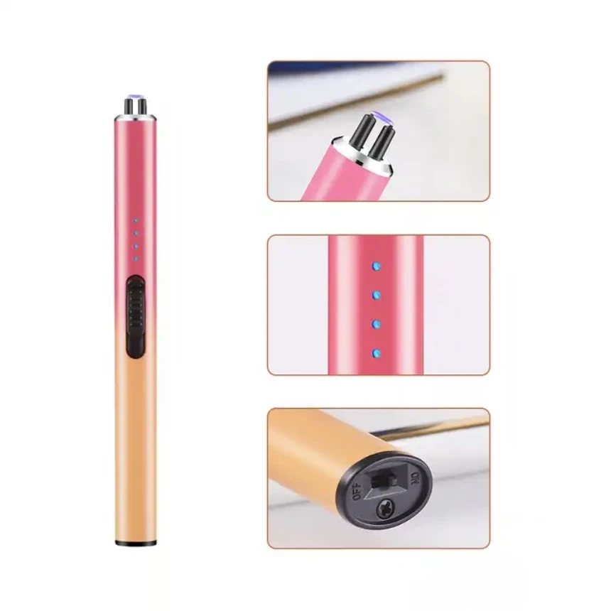 Cheap long slim electric windproof kitchen aromatherapy candle arc lighter
