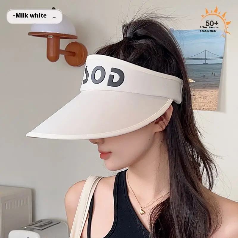 Wholesale Customized summer outdoor sun hat female fashion letters sports sun protection cap empty top visors baseball cap