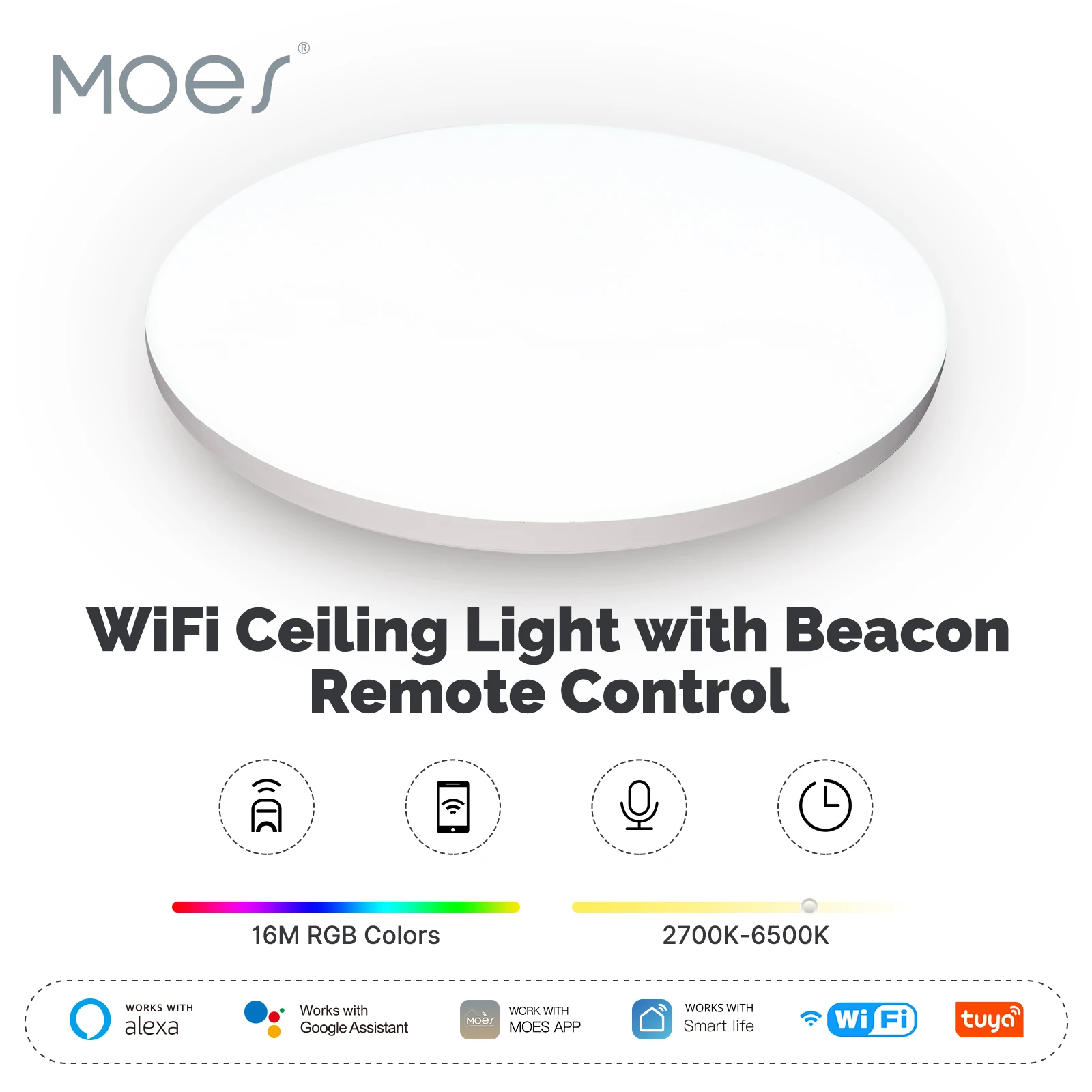 Крытый дом гостиная круглый Rgb Tuya Wifi умный пульт дистанционного управления 24 Вт потолочный светильник
