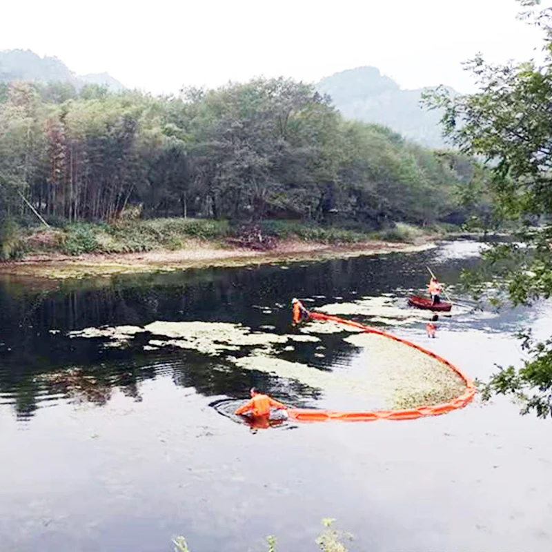 High quality water garbage oil fence barrier  pvc oil containment boom at the harbour