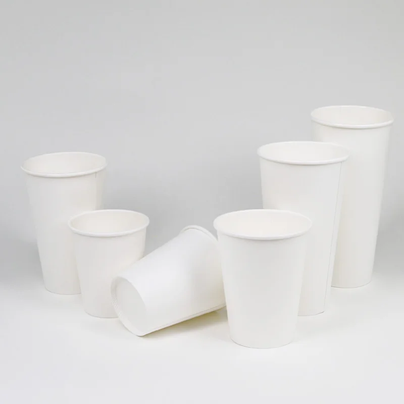 Оптовая продажа 7 унций 9 белые одноразовые кофейные бумажные стаканчики с двойной стенкой на