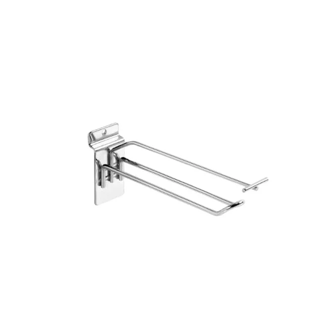 Double wire single wire metal chrome hook  peg board display stand black metal fittings