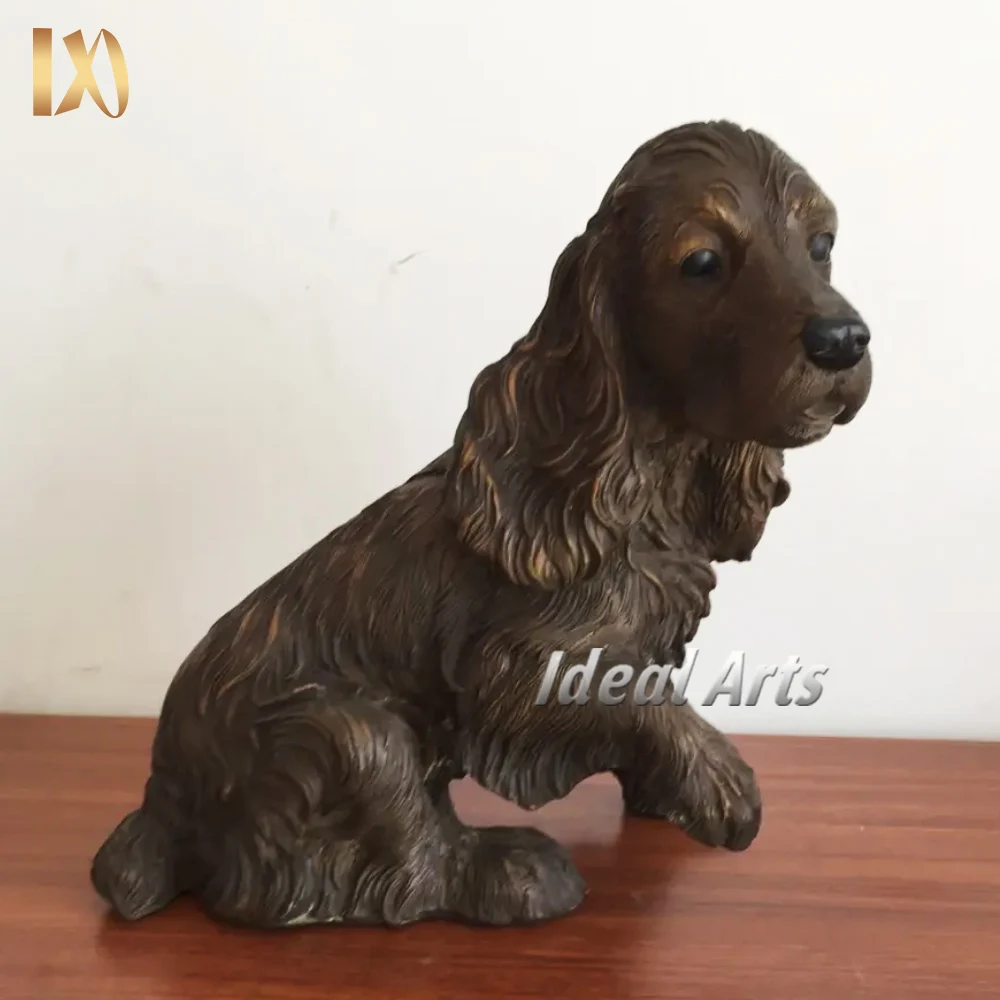 Ideal Arts Decorative casting Hand-carved metal bronze dog head statue sculpture