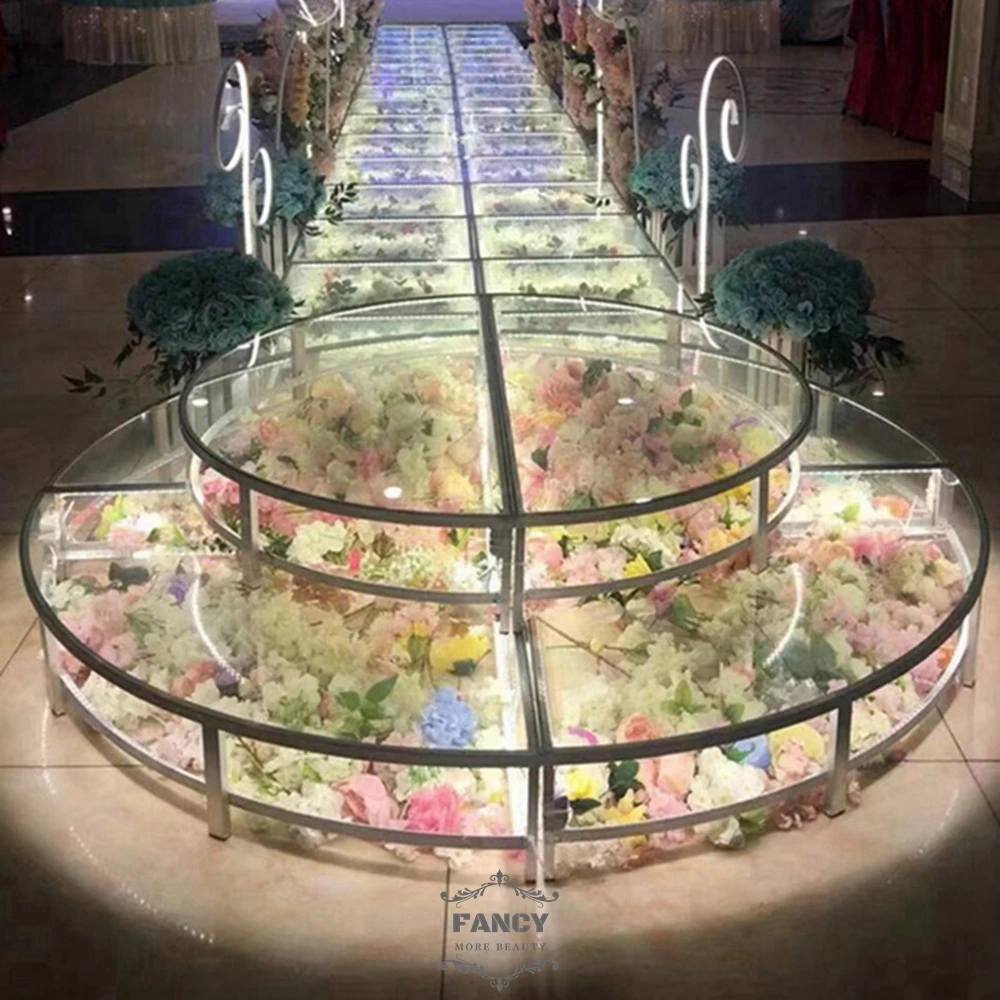 Transparent Runway Stage  led dance floor Wedding Decoration Stage Runway stage platform truss frame