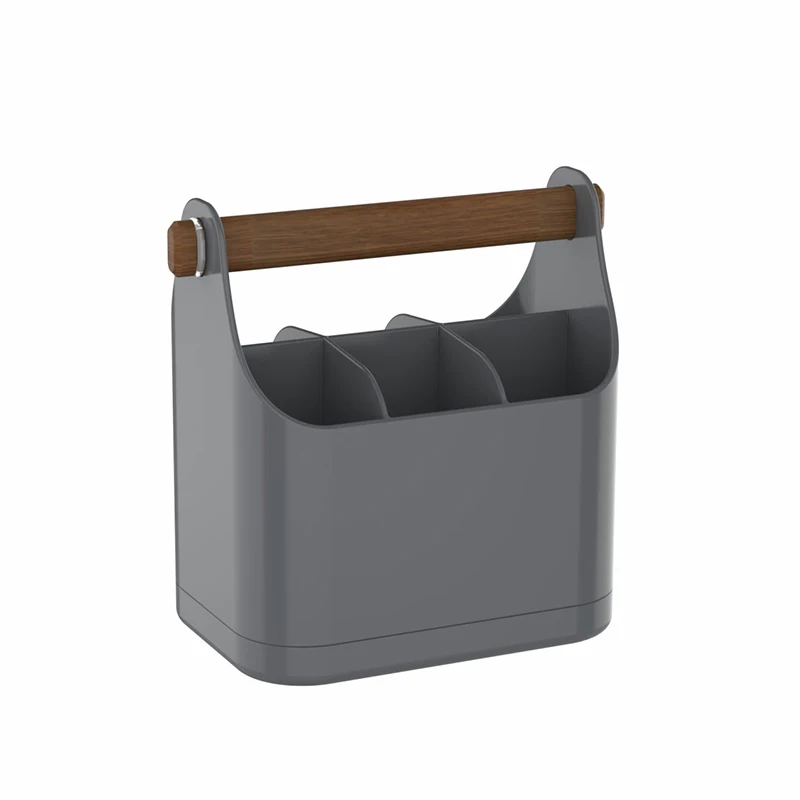 WIREKING Bathroom countertop storage organization multi-compartment storage unit toothbrush and toothpaste storage