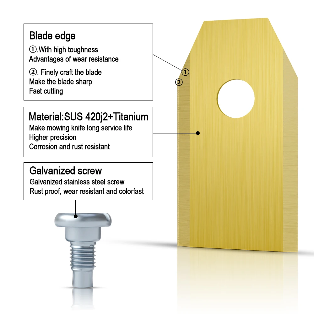 Lawn mower replacement blade 30pcs wholesale robot knife Titanium coating suitable for automotive lawn mowers