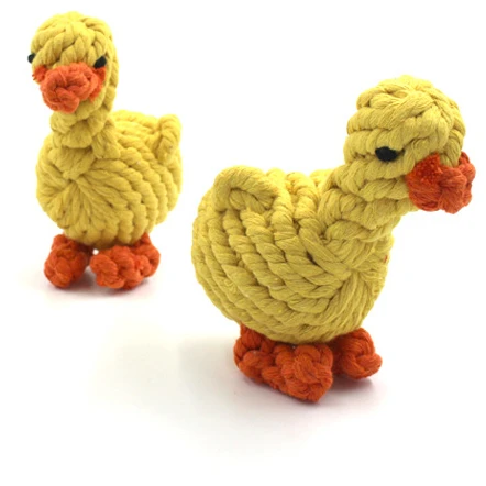 Wholesale customization Hot Sale Cute Duck Shape Pet Bite Resistant Rope Knot Toy