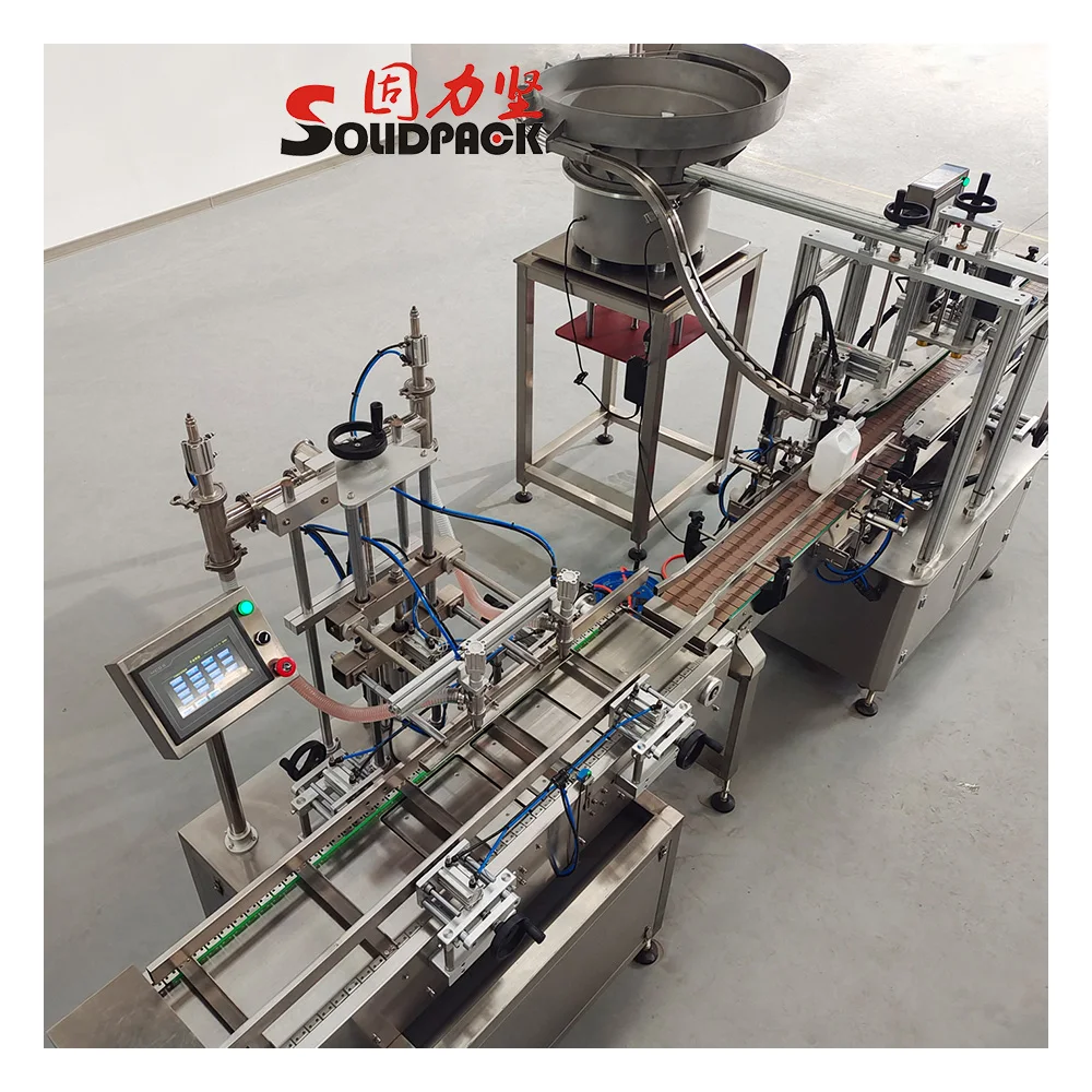 Solidpack double twin head liquid weight filling machine 4 nozzles Production Line For Big Volume Barrels 4 gallon
