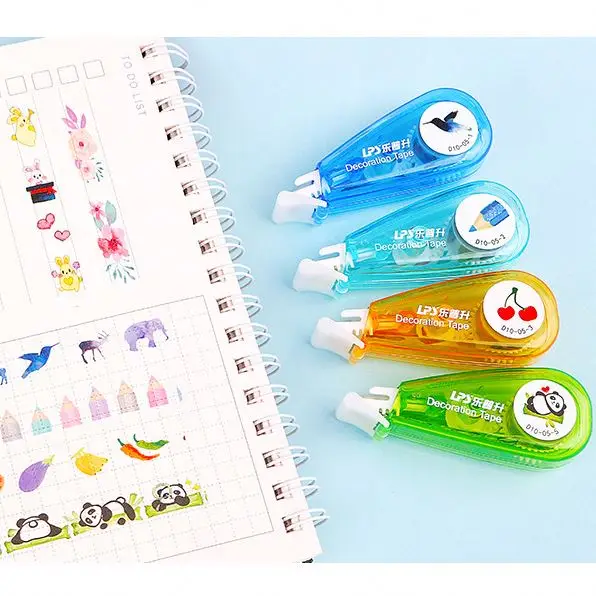 Cartoon Classic transparent Push-type lace correction tapes stationery supplies animal pattern  6mm*4m