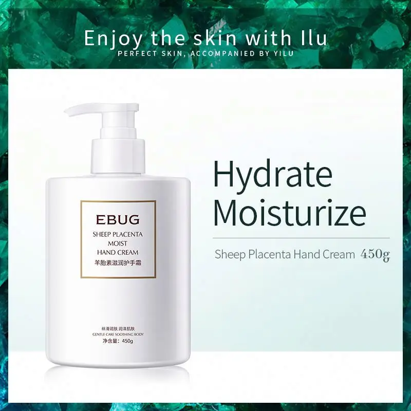 OEM EBUG private label sheep placenta whitening nourishing moisturizing skin care organic natural beauty hand cream