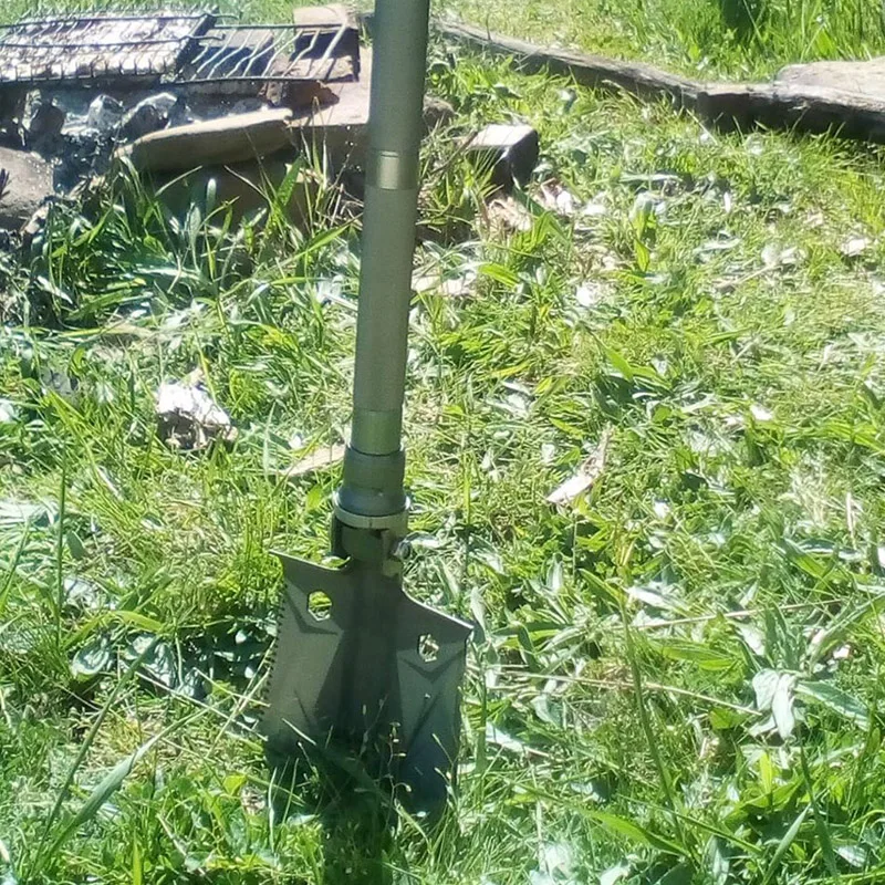 Hot Selling High Carbon Steel Garden Digging Tool Survival Shovel with Knife Screwdriver and Compass