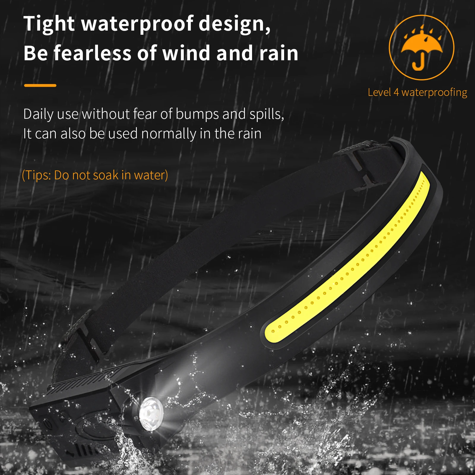 COB LED USB перезаряжаемый налобный фонарь водонепроницаемый 3 аварийные фары с крючками для шлема