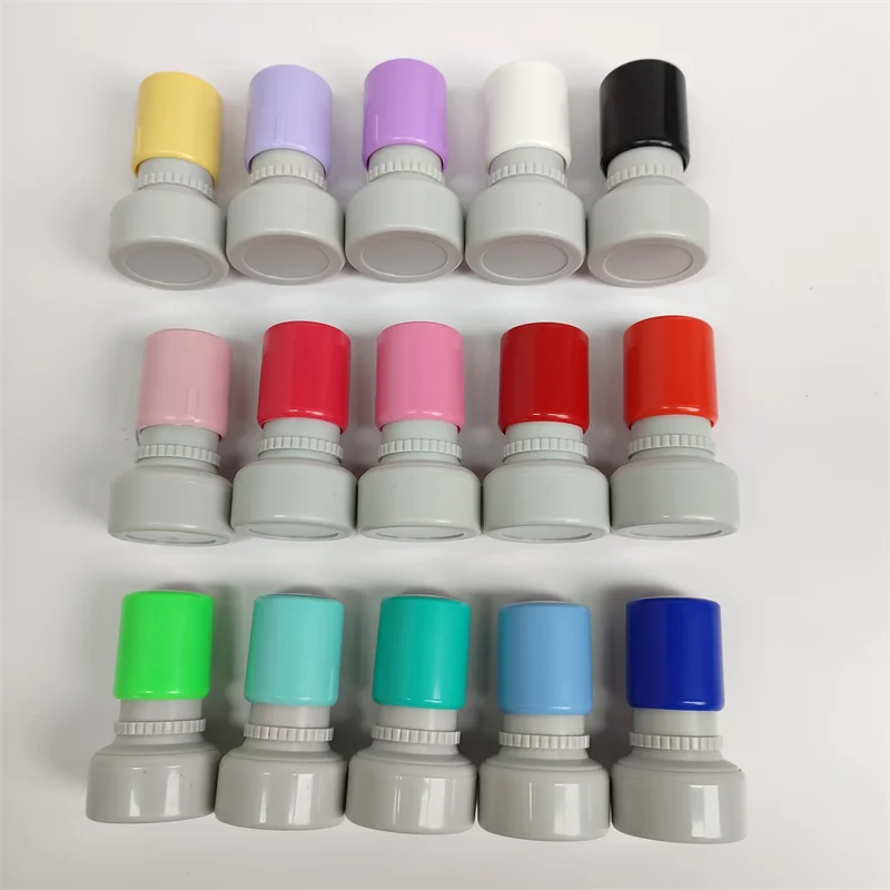 Stamp Factory Wholesale Custom Seal Material Cartoon Color Shell Round Pastel Flash Teacher 7mm Foam Flash Stamps