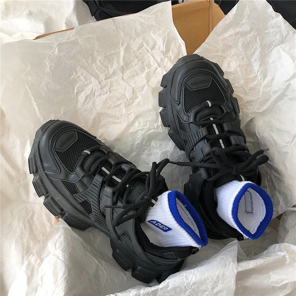 New Fashion Casual Platform Sports Trainers Running Shoes Designer Sneakers Black For Men Women