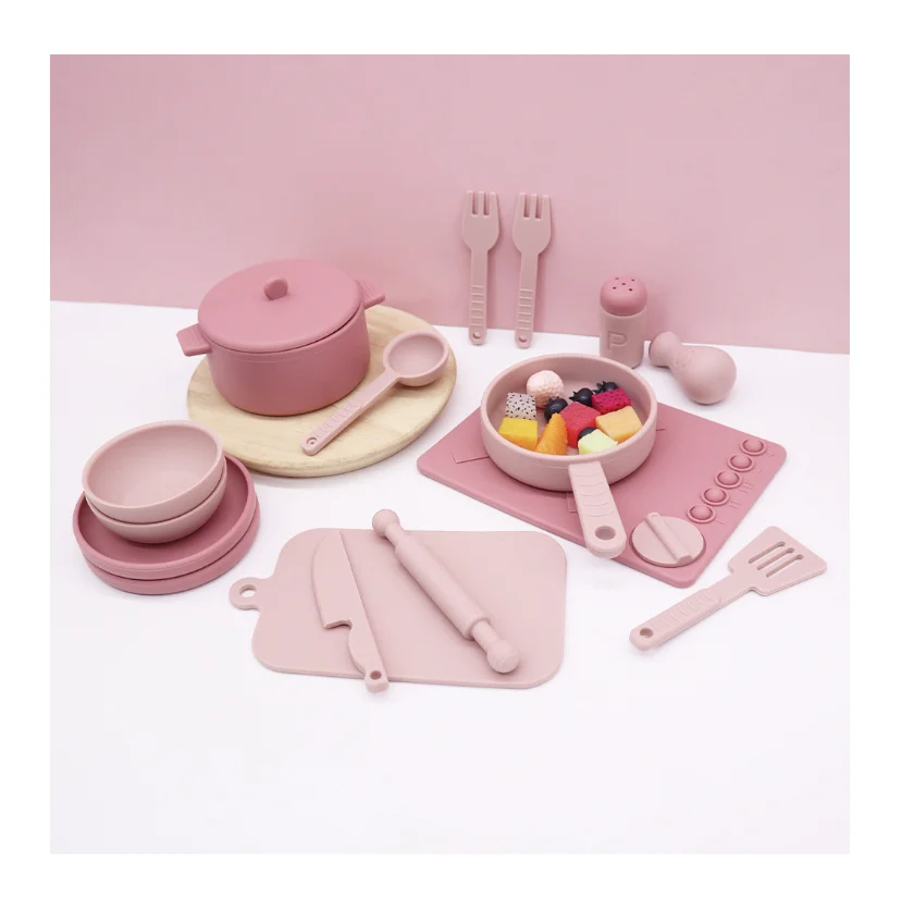 Children Silica gel Play house toy Educational toy set girlish simulation Table setting Kitchen toy