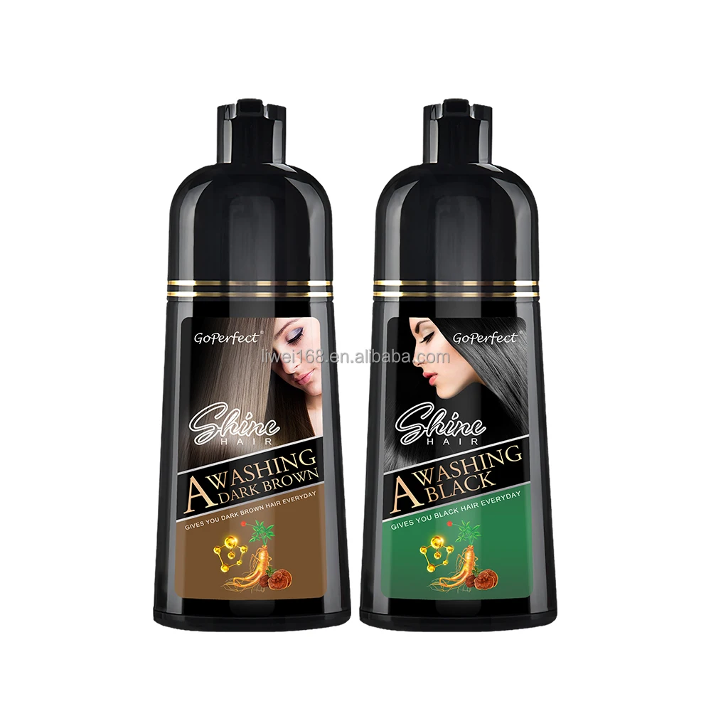 Custom Logo Free Sample Black Hair Dye Shampoo Fast Color Hair Shampoo Magic Coloring Hair Shampoo