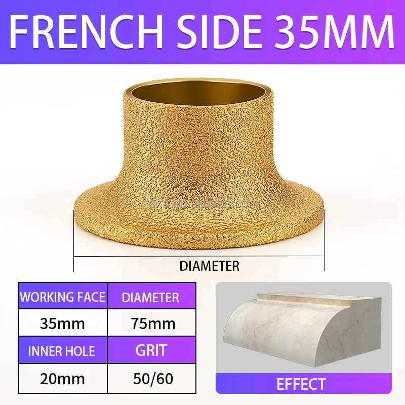 Stone Grinding Wheel France Side Granite Marble Tile Trimming Grinding Wheel Cutter Brazing Diamond Angle Grinder Grinding Sheet