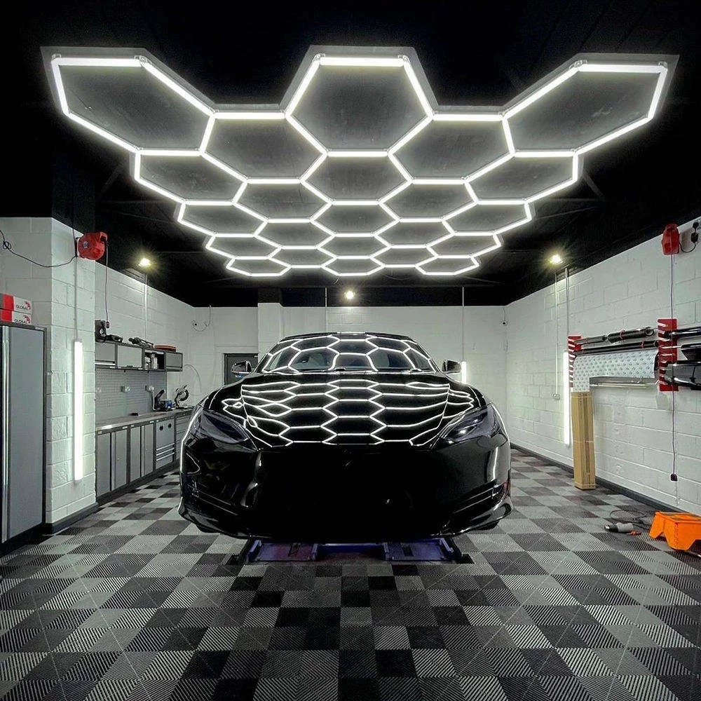 Top Quality seamless connection hexagonal led garage light Honeycomb lamp workshop hexagon lights