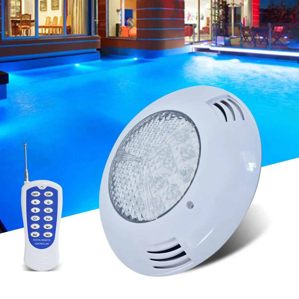 Remote Control Led Pool Light Full Color Red Green Blue Warm White Waterproof Led Pool Light