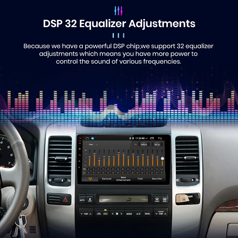 9 inch 4G CarPlay Android 10 4G+64G Car Radio Multimedia Player For Toyota Prado 120 2004 - 2009 GPS no double 20 din dvd player