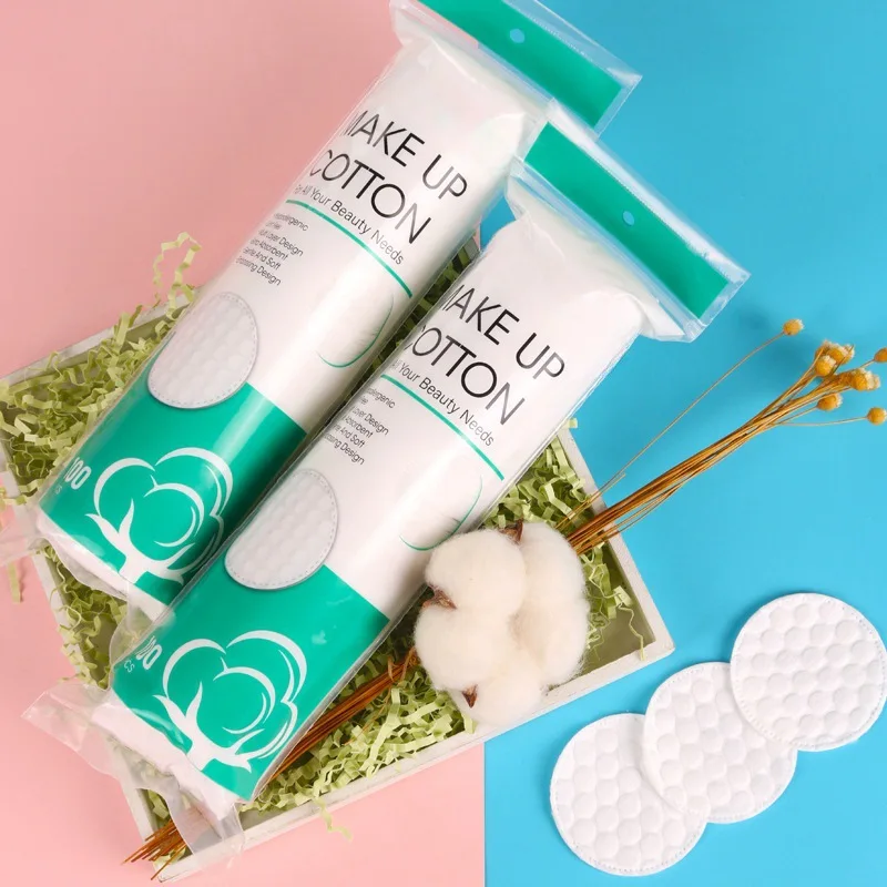 Purecotton customized disposable round cotton pad for skin care organic cotton face pads