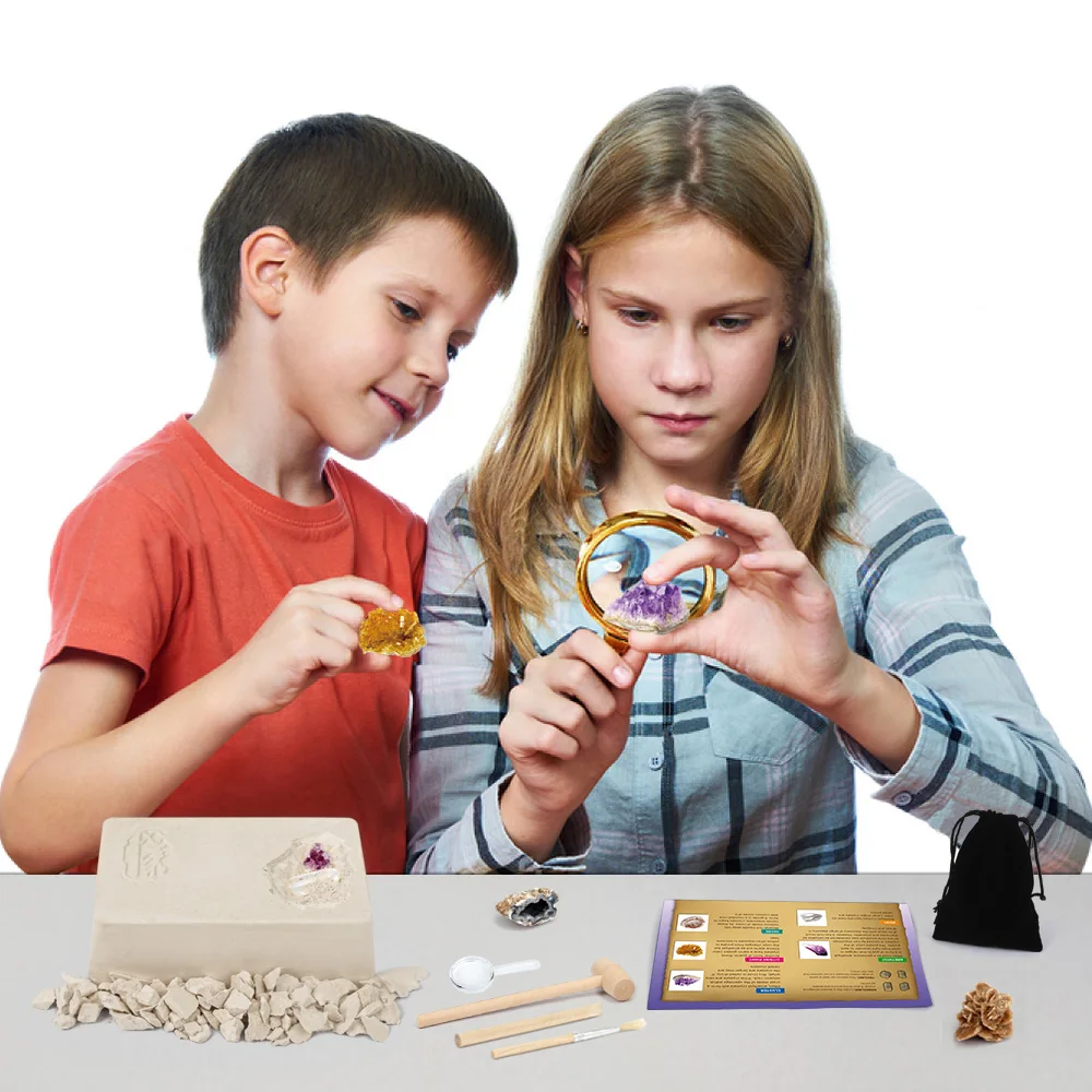 PianoPotato Excavation Kit Dig Kit NATIONAL GEOGRAPHIC Excavate Real Gems Rock Gemstone  Rocks  Minerals Crystal Dig Kit