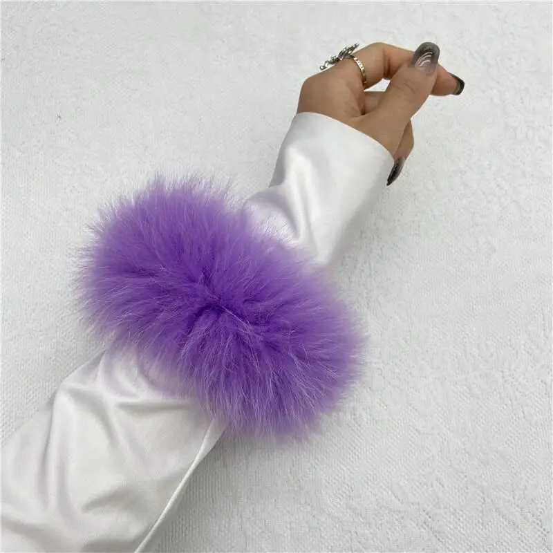 40 different color Women Furry Slap on Wrist Bangle Fluffy Wristbands For Party Feal Fox Feather Waist Snap Cuffs